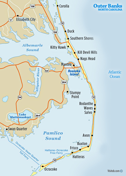 Map of The Outer Banks